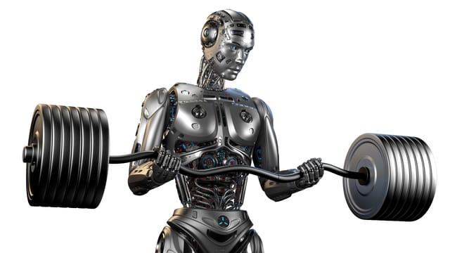 Robot lifting weights Robot lifting weights