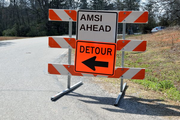 Altered detour sign Altered detour sign