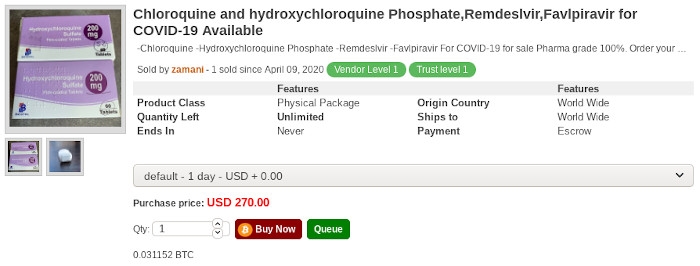 COVID-19 'mega pack' for sale on the dark web