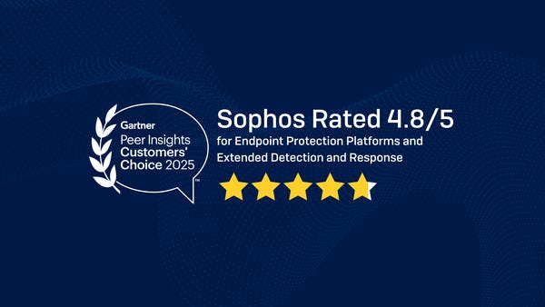 Sophos als Gartner® Peer Insights™ Customers’ Choice 2025 sowohl für Endpoint Protection Platforms als auch für Extended Detection and Response (XDR) ausgezeichnet Sophos als Gartner® Peer Insights™ Customers’ Choice 2025 sowohl für Endpoint Protection Platforms als auch für Extended Detection and Response (XDR) ausgezeichnet
