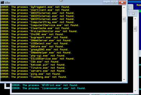 First the imposter kills many processes...