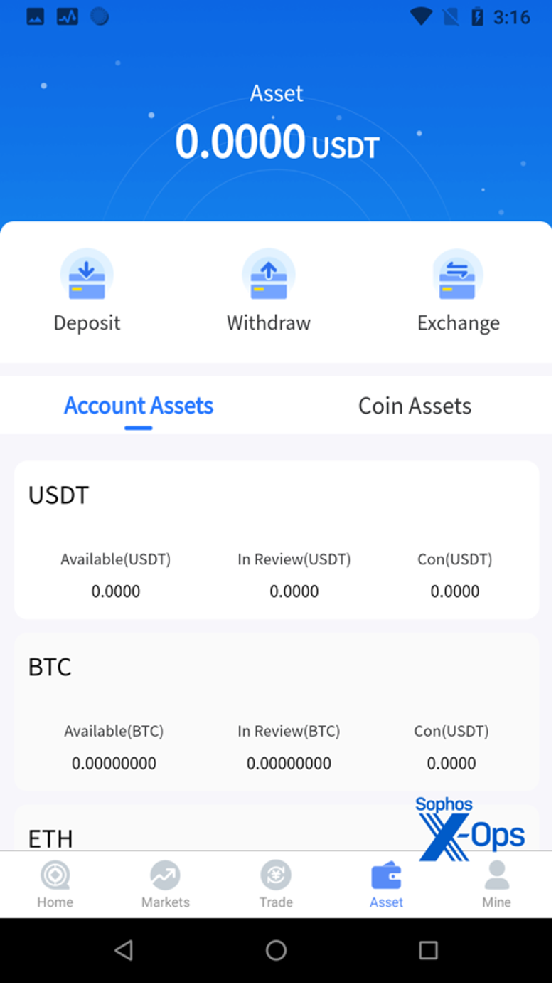 The Android app interface is identical to the web interface.