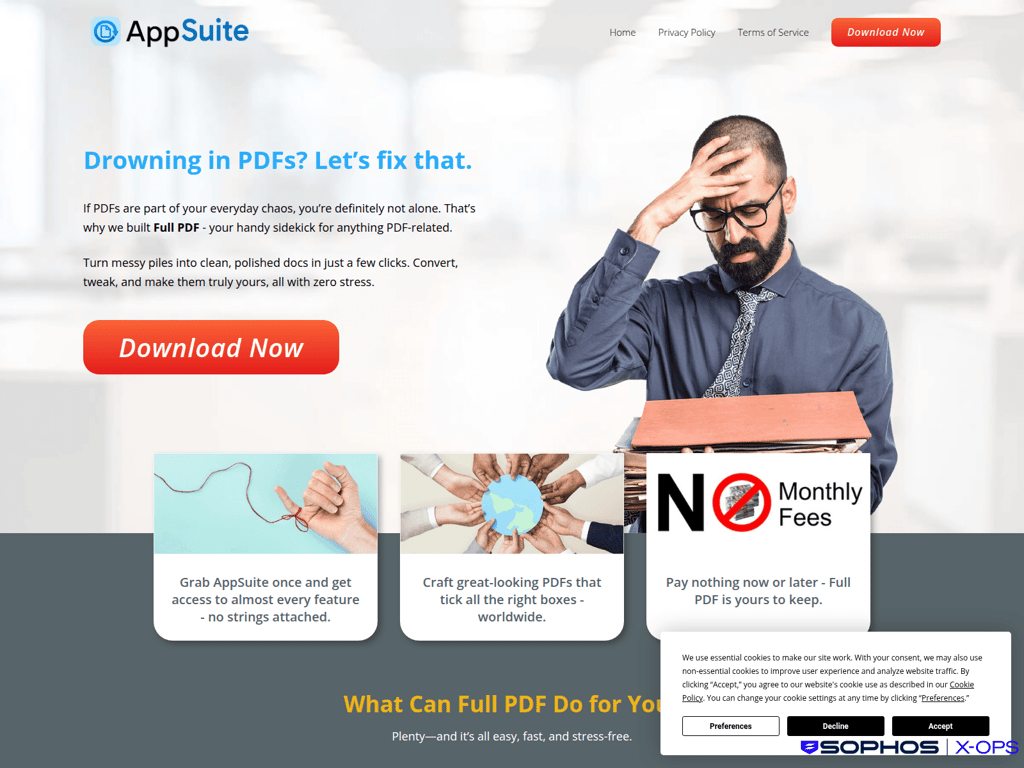 A screenshot of an advert for the ‘AppSuite’ PDF editor A screenshot of an advert for the ‘AppSuite’ PDF editor