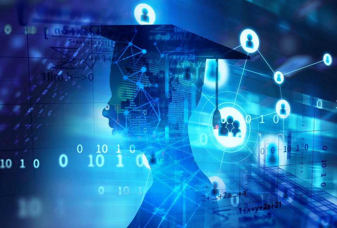 3d,Rendering,Of,Virtual,Human,Silhouette,On,Technology,Background,Illustration,concept