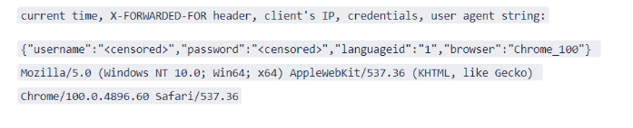 Figure 3 The Trojanized HttpServlet uses a specific format to log stolen data