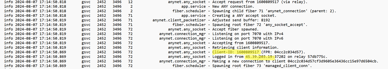 An ad_svc.trace log screen capture showing Mad Liberator activity