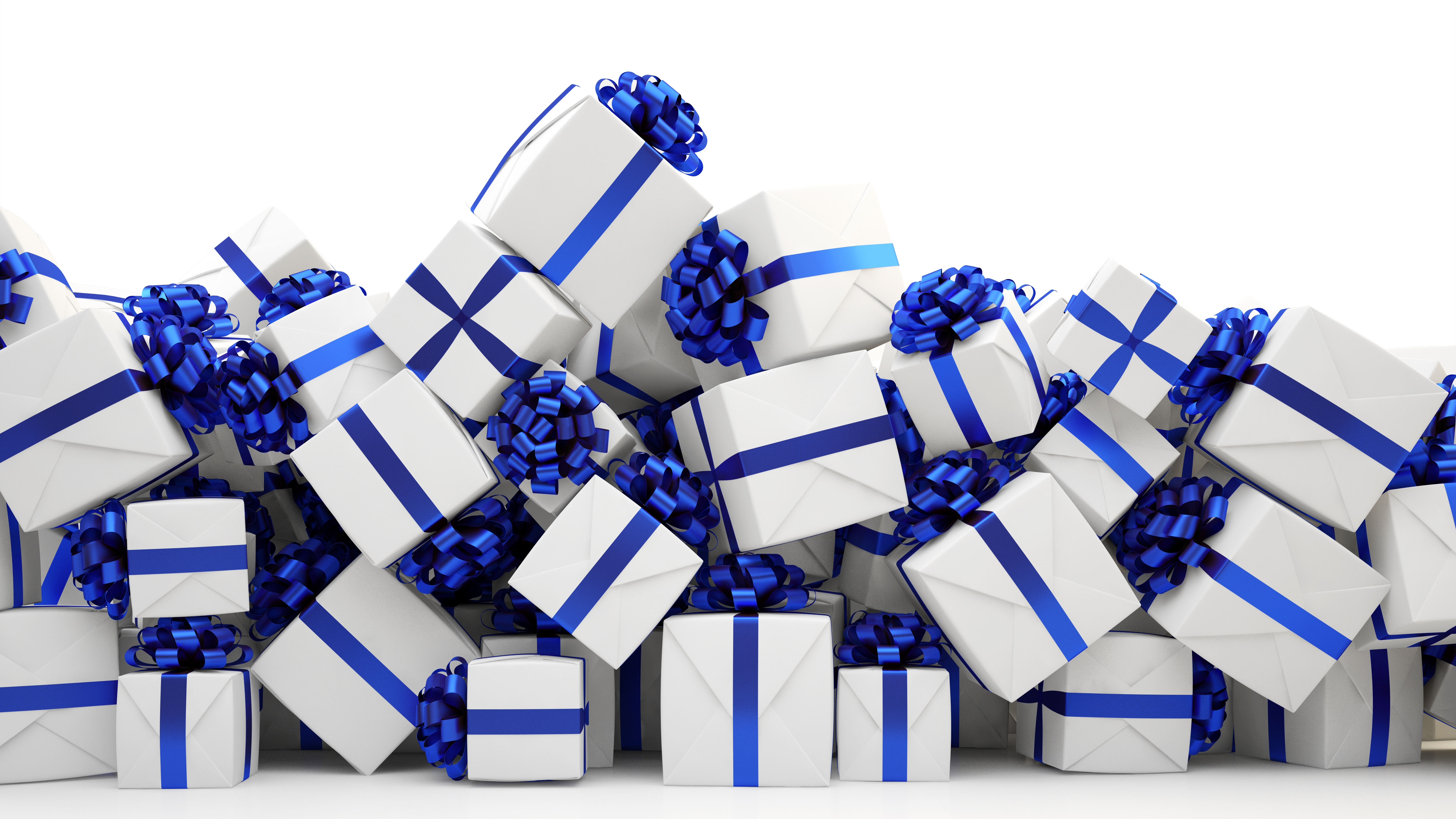 Many,Blue,Christmas,Presents,On,A,Pile,(3d,Rendering)