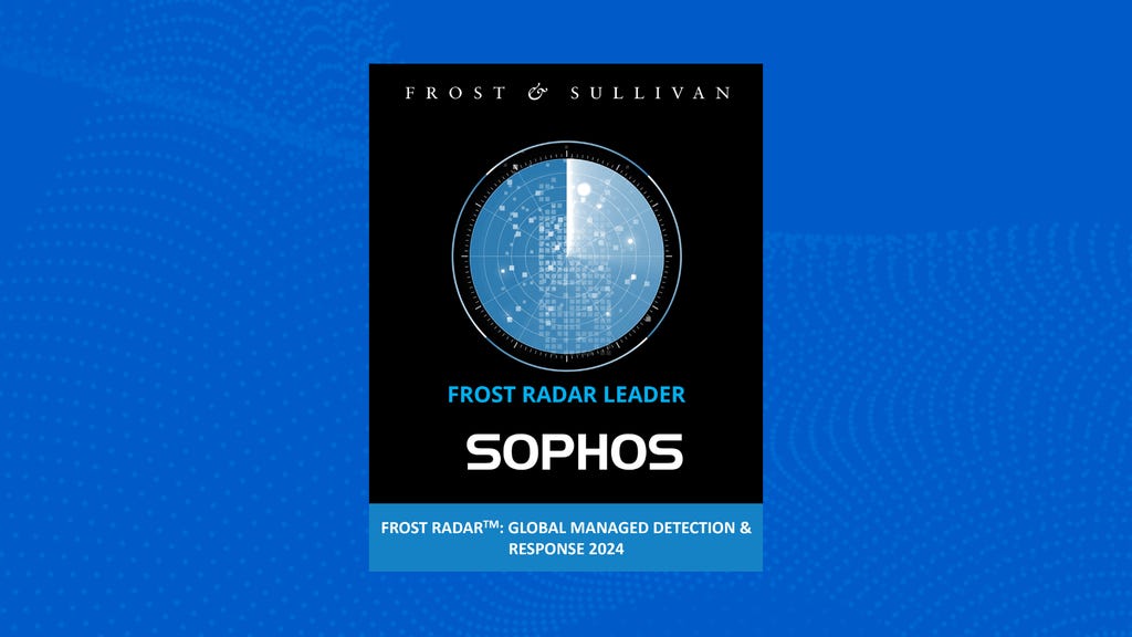 Sophos named a Leader in Frost & Sullivan’s 2024 Frost Radar™ for Global Managed Detection and Response Sophos named a Leader in Frost & Sullivan’s 2024 Frost Radar™ for Global Managed Detection and Response