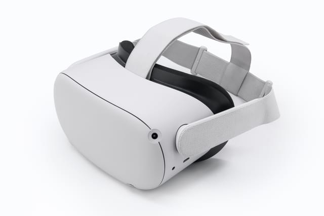 White Grey Virtual reality Headset isolated on white background White Grey Virtual reality Headset isolated on white background