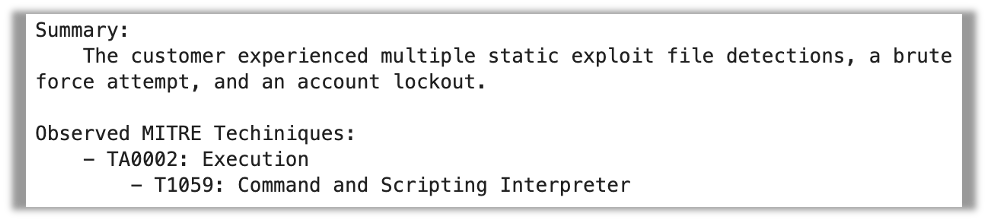 This “gold standard” description was generated by GPT-4 and then reviewed and modified manually by a threat analyst for accuracy