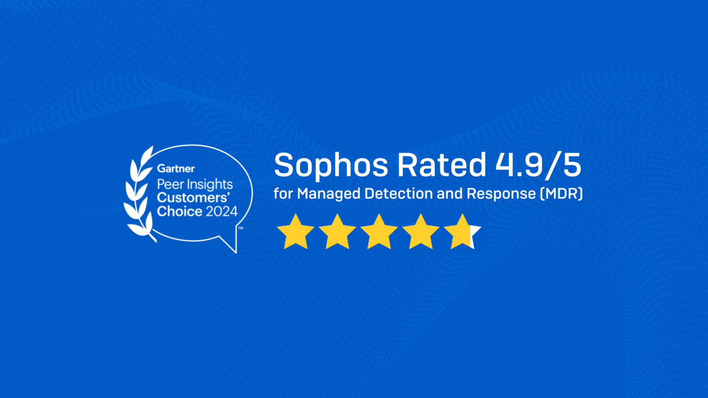 Sophos named a Gartner® Peer Insights™ Customers’ Choice for Managed Detection and Response (MDR) Services for the 2nd time