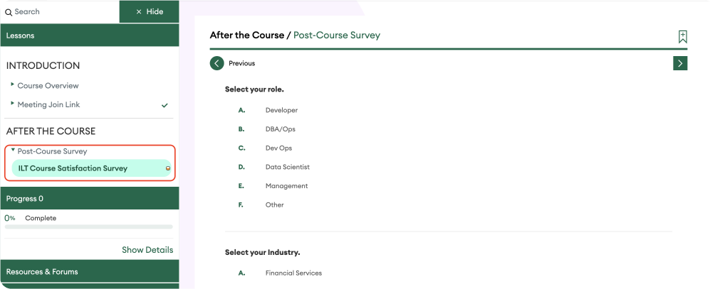 Course Satisfaction Survey