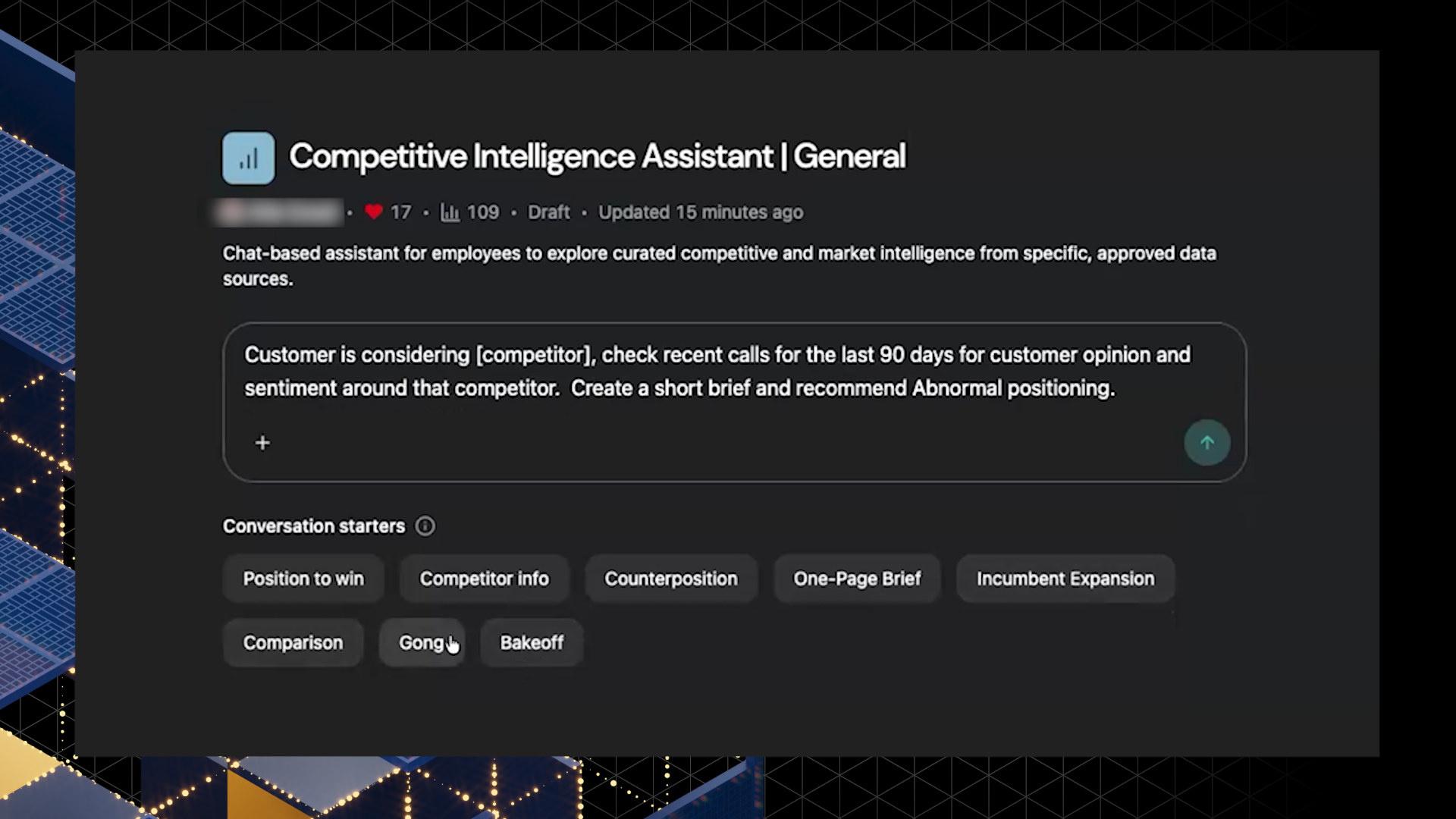 Competitive Intelligence Agent Toby Dixon Screengrab TC0 54