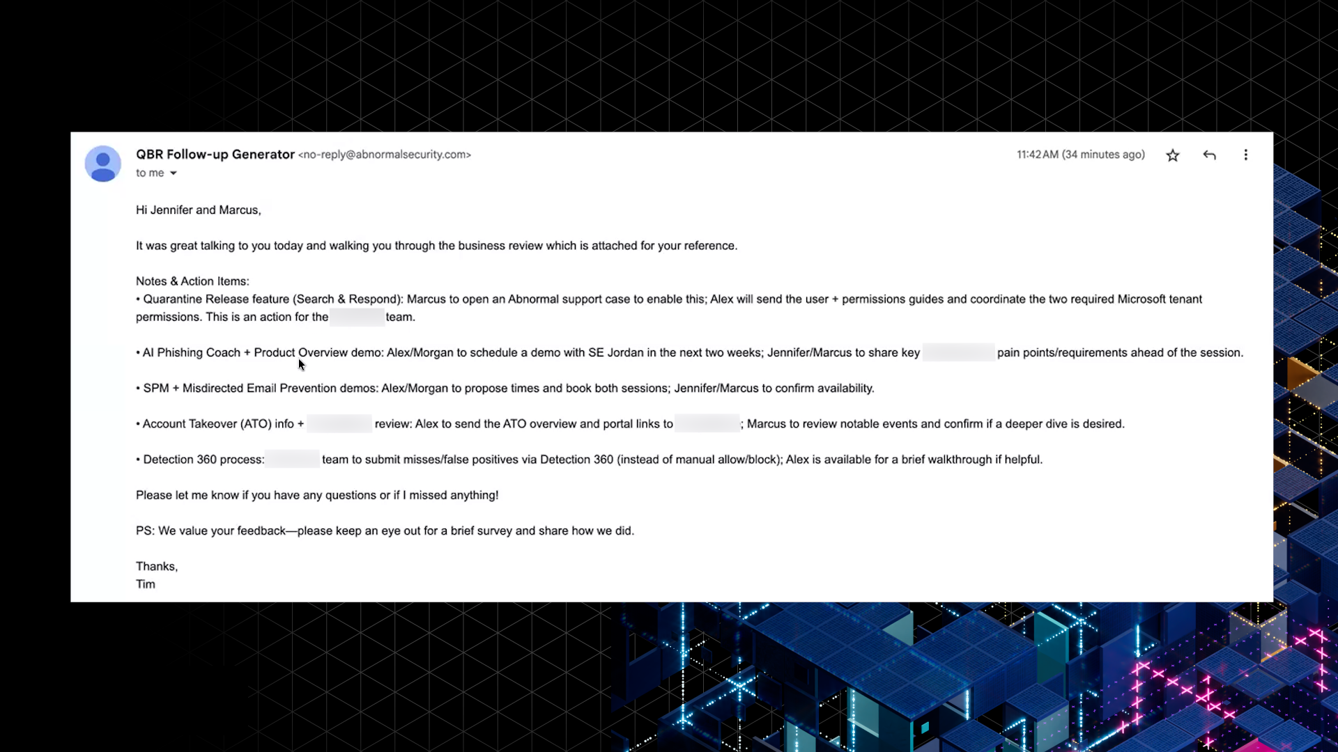 Tim x Automated Post Meeting Follow Up Ep 1 screengrab tc 57