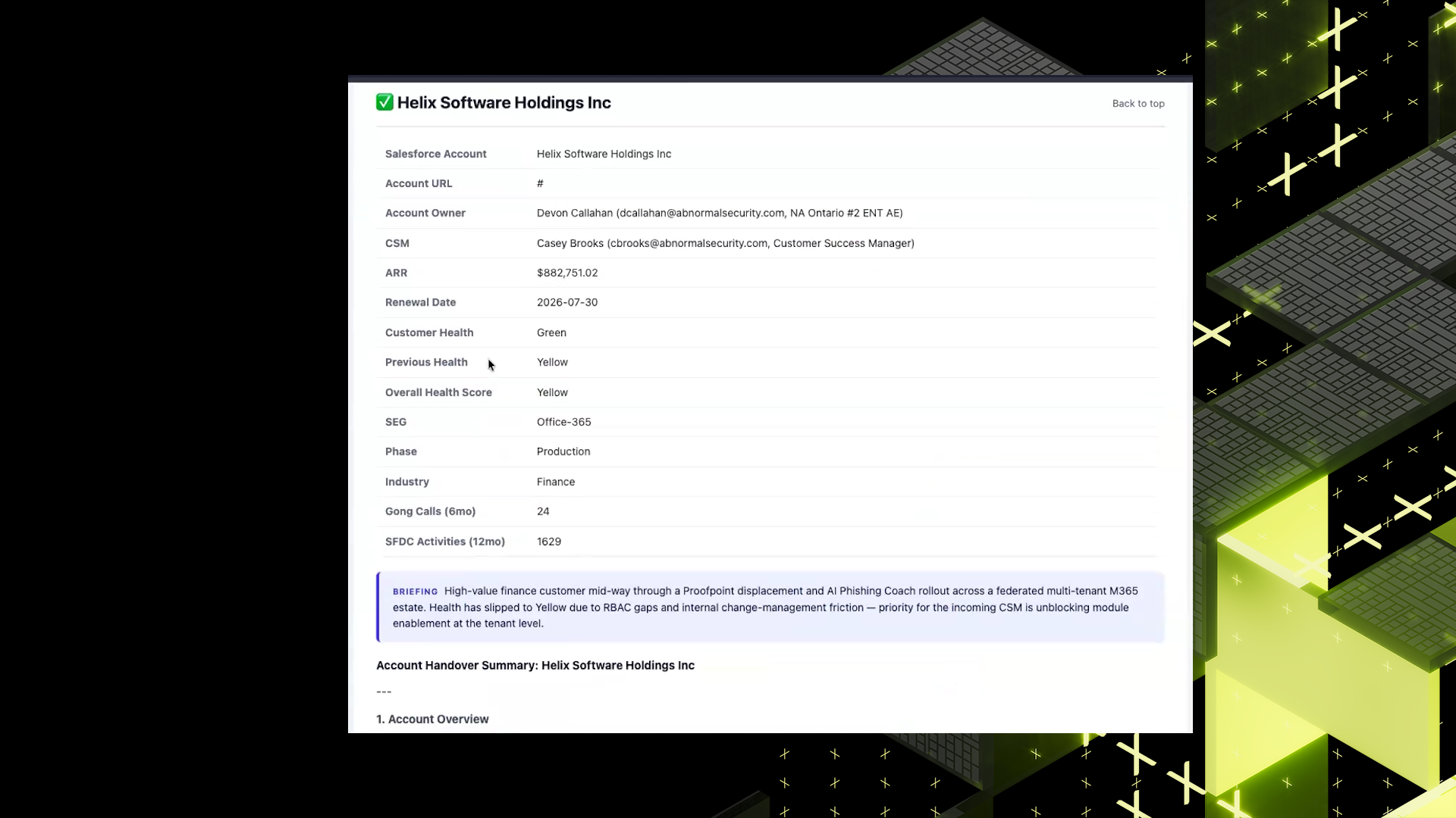CSM Account Handover V2 Screen Grab 1 TC1 01