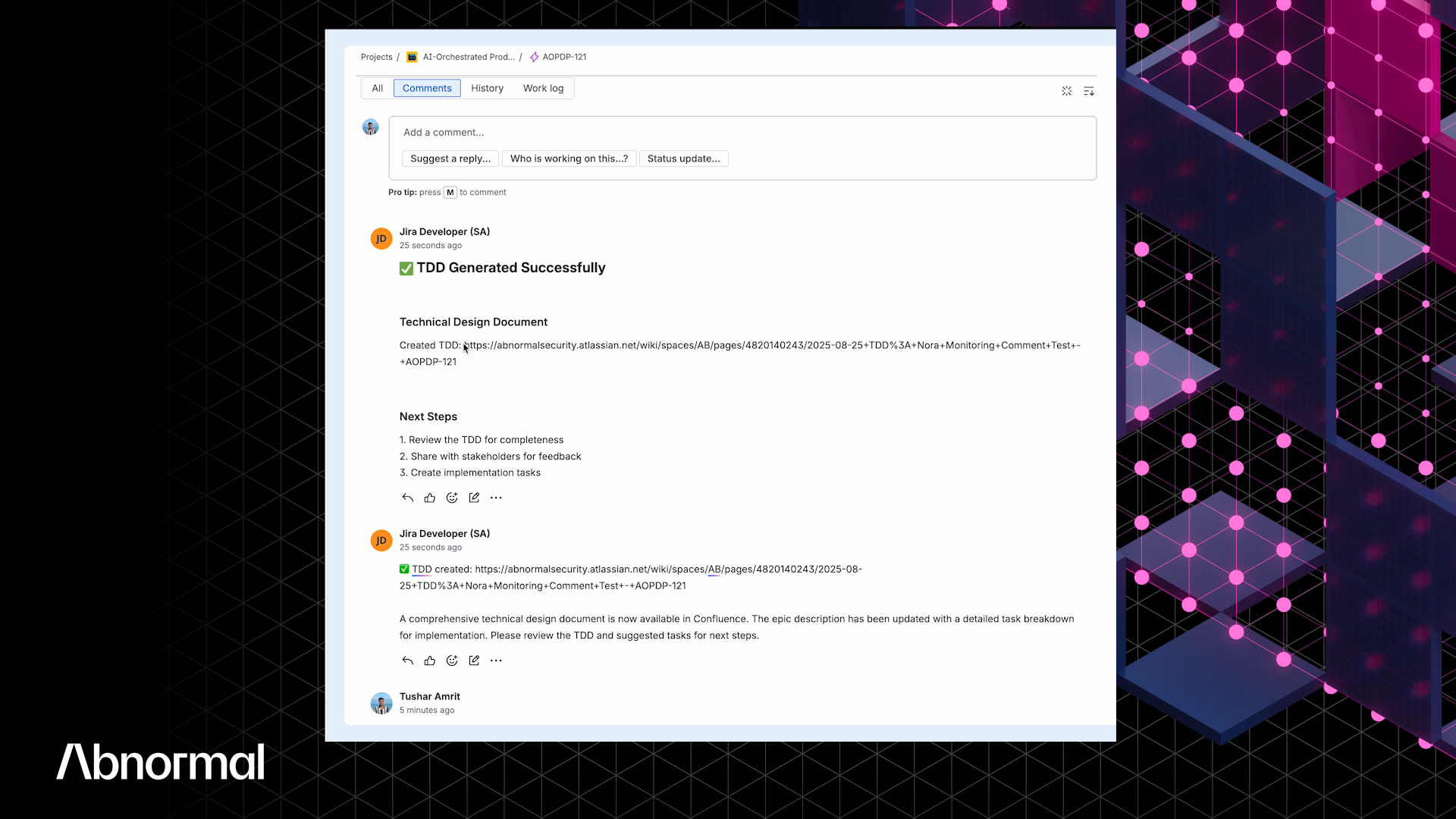 Tushar x Jira AI Orchestrator ep 1 8 29 screengrab 2
