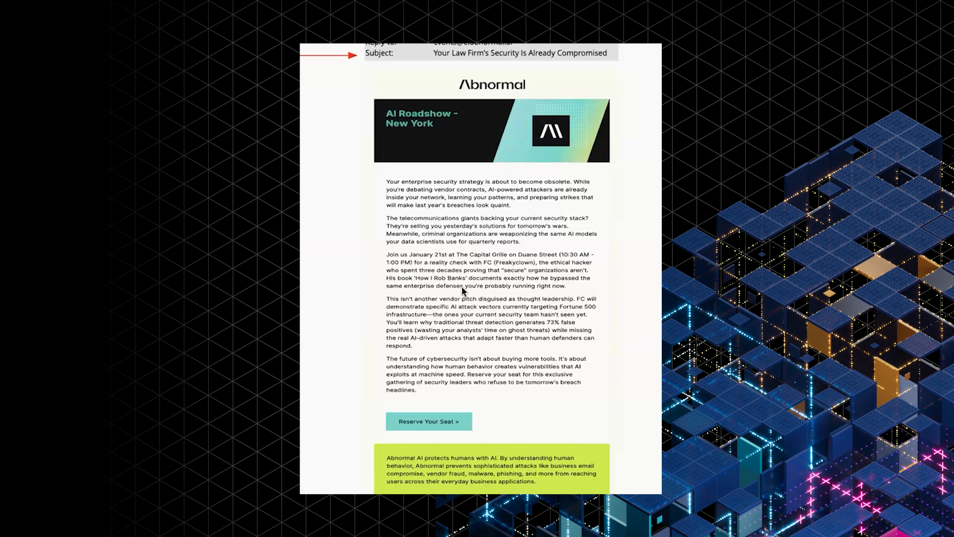 Email Personalization for Events Screen Grab 3 TC1 22