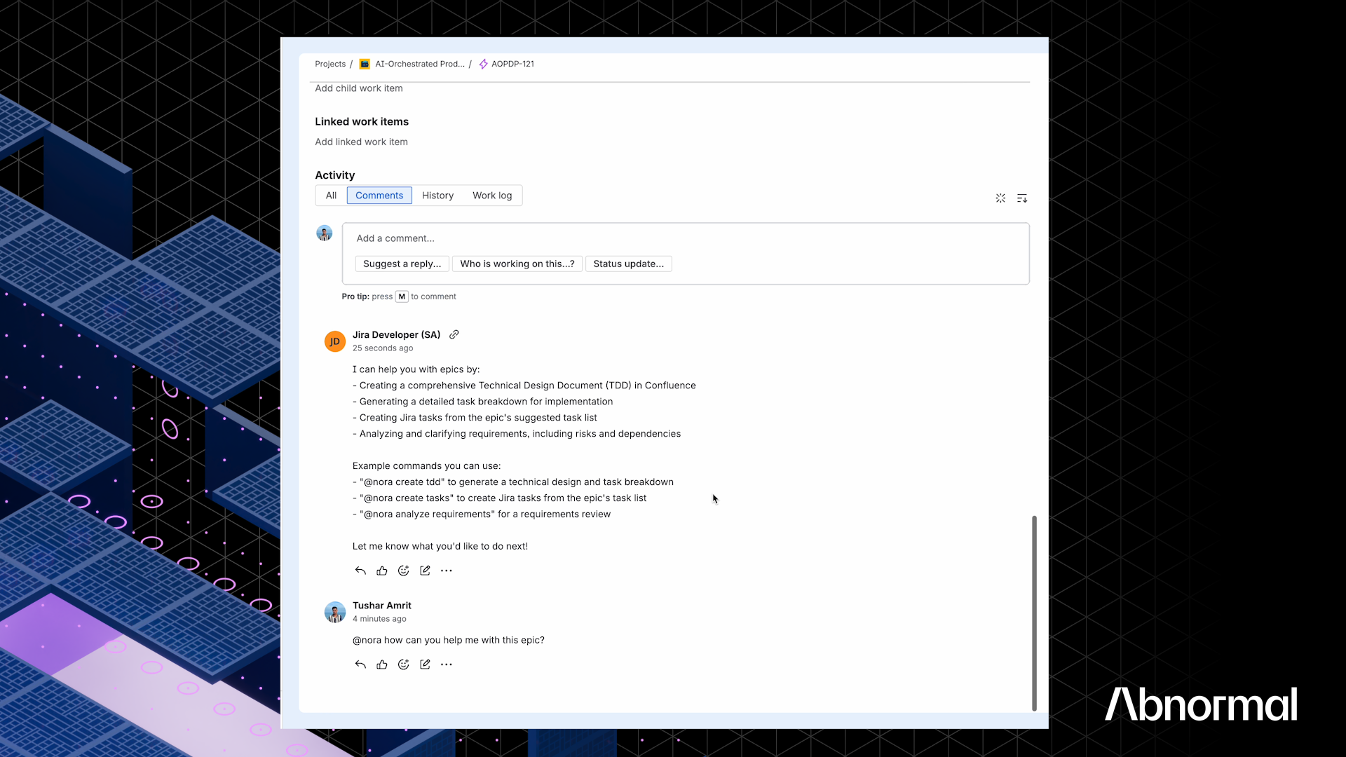 Tushar x Jira AI Orchestrator ep 1 8 29 screengrab 1