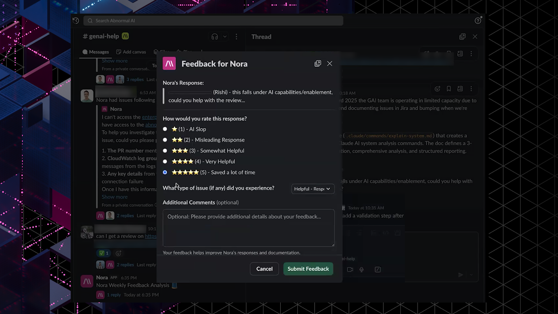 Tushar x Nora Feedback Analyzer Screengrab1 TC0 35