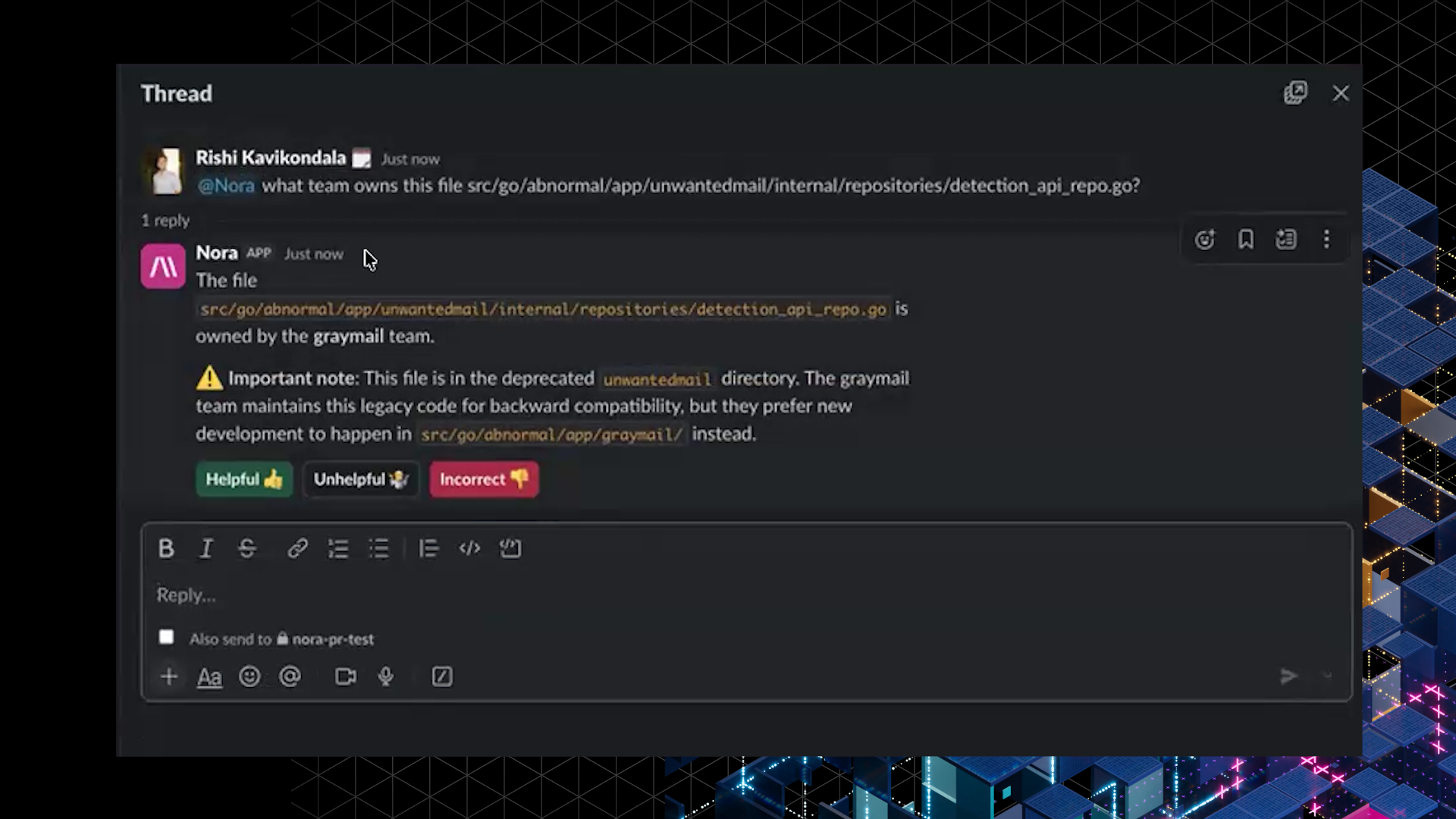 Nora Incident Responder x Rishi Kavikondala Ep 3 screengrab tc 40