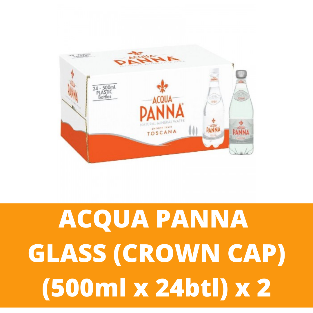 8 8 Promo Buy 1 Free 1 Acqua Panna Still Natural Mineral Water Glass Crown Cap 500ml X 24 Bottles X 2 Sold Per Bundle Airasia Grocer