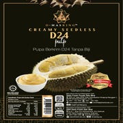 D.MasKing Creamy Seedless D24 Pulp – 100% Authentic Raub D24 Durian Flesh