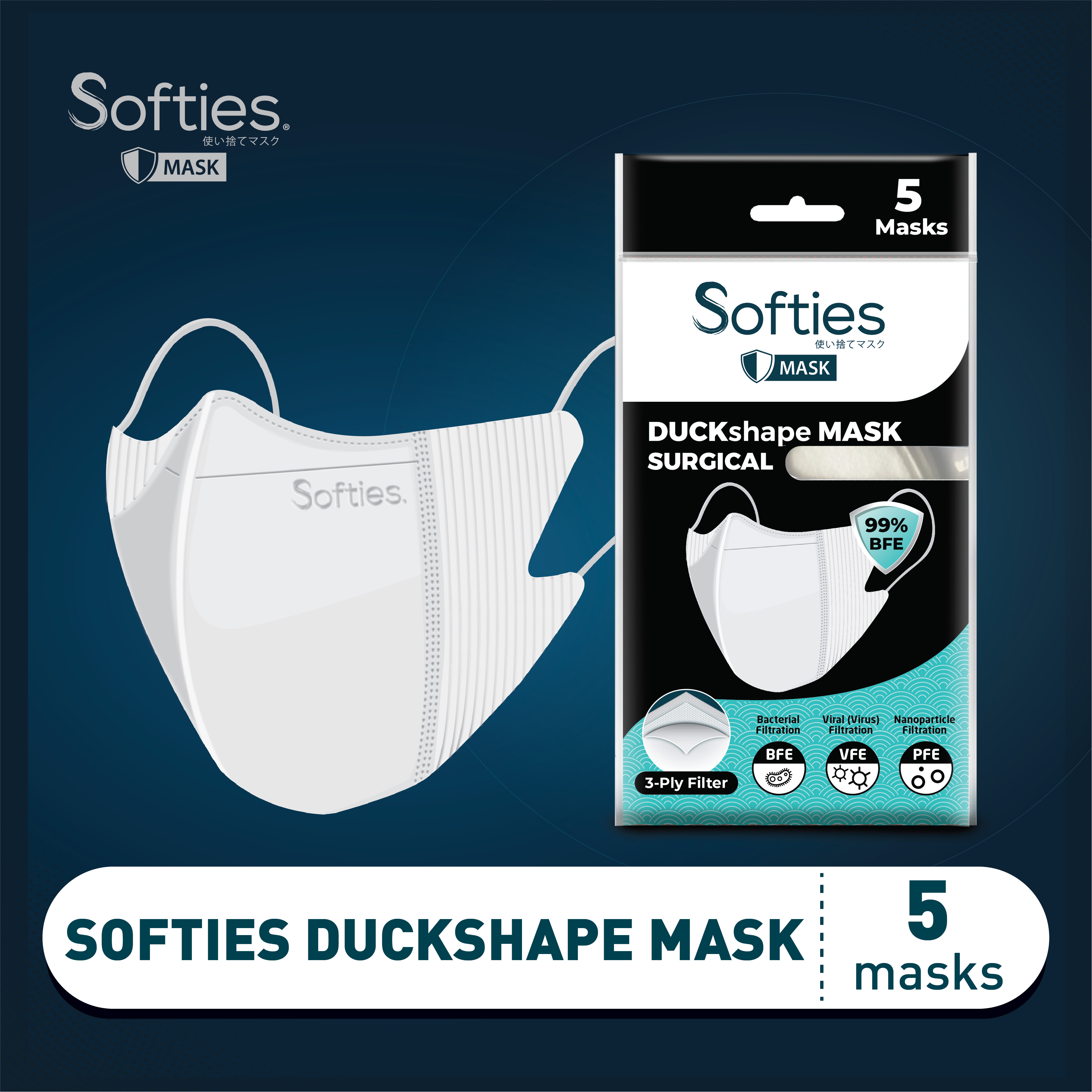 softies mask 3ply 5s