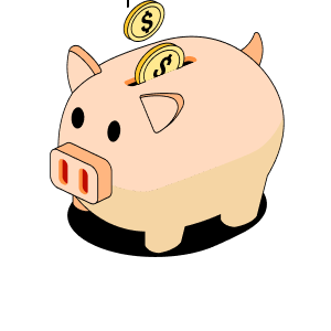 Piggy bank illustration with coins symbolizing cashback savings