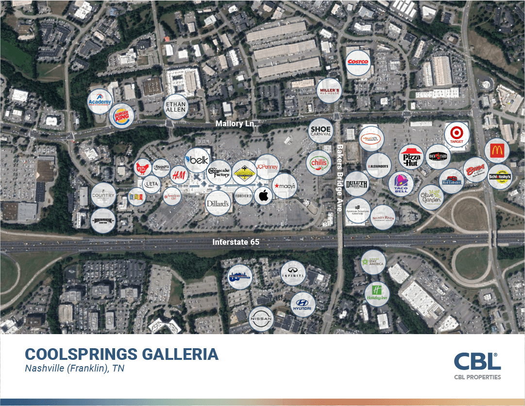 CoolSprings Galleria shopping mall, owned by CBL Properties (NYSE