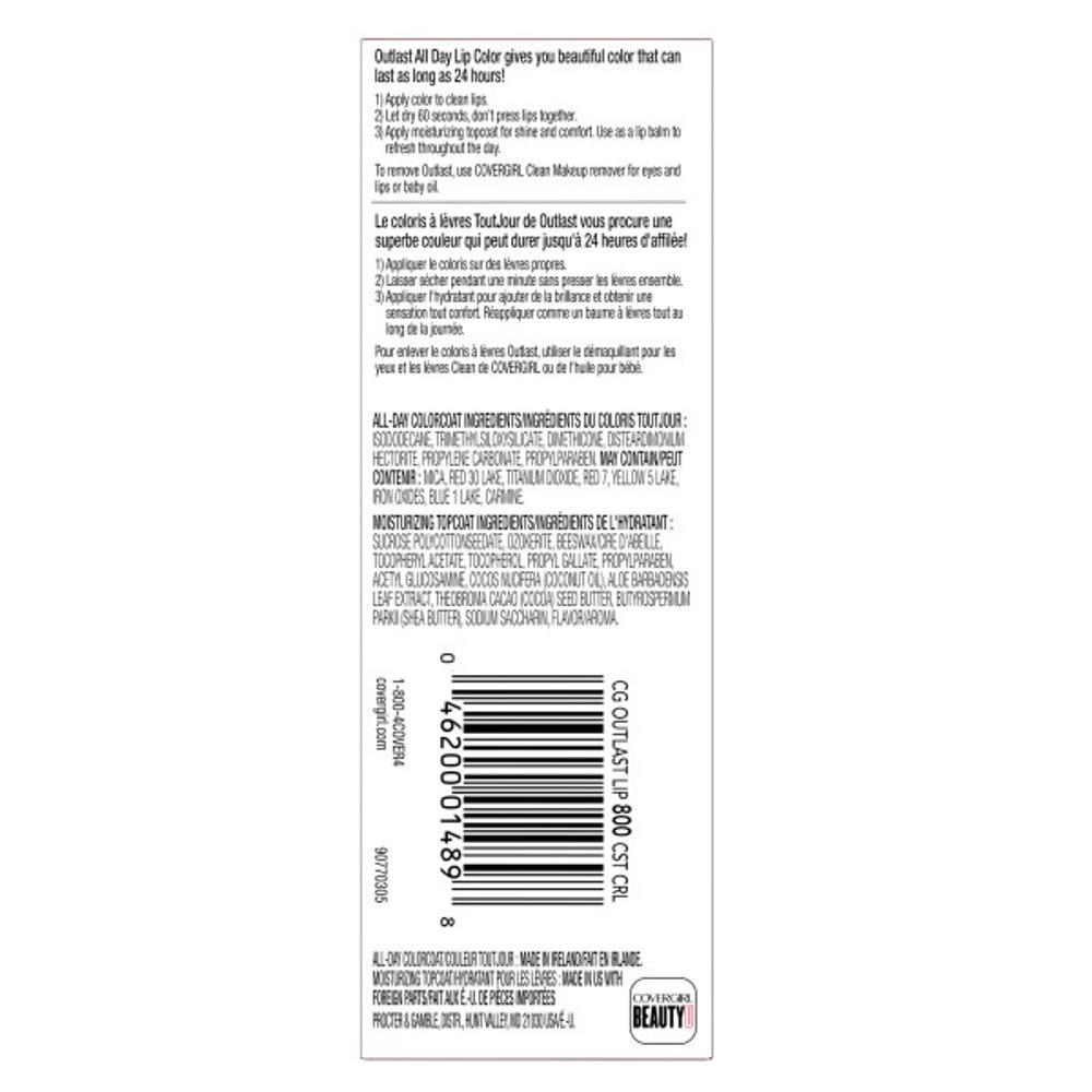 Outlast All Day Lip Color Custom Reds Back Package