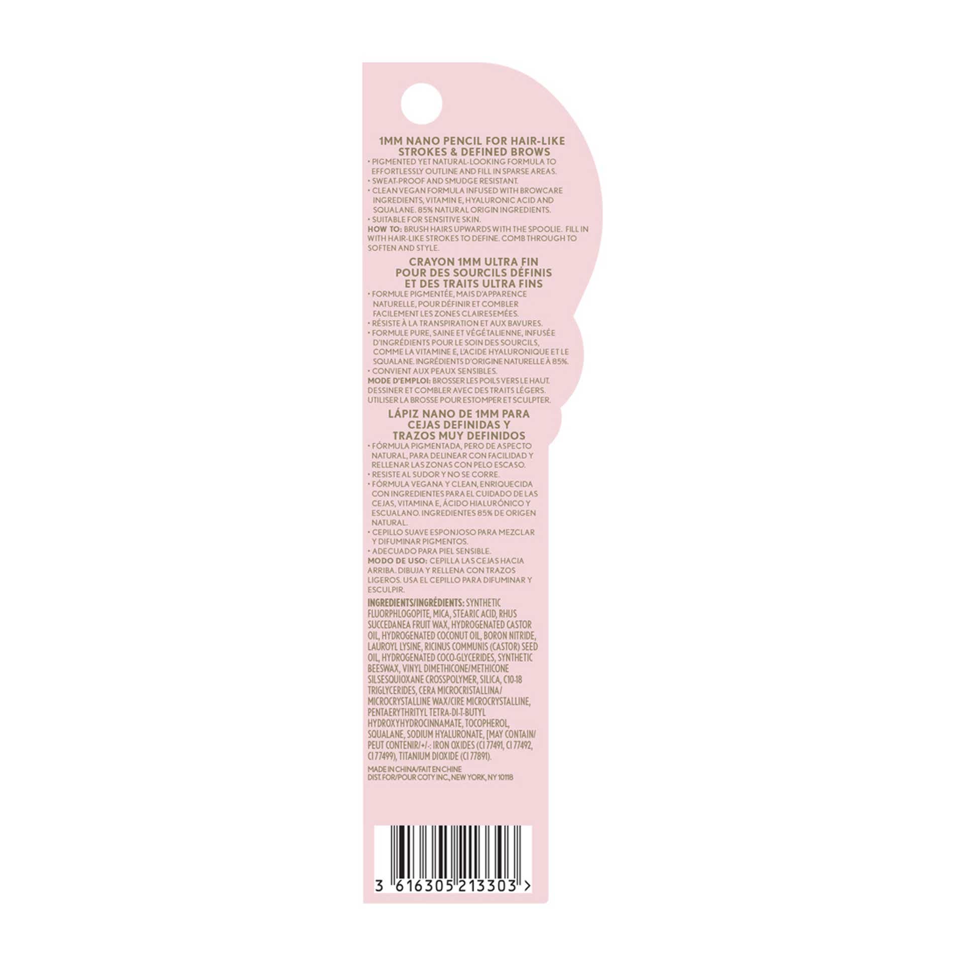 Clean Fresh Brow Liner 1MM Nano Pencil Back Package