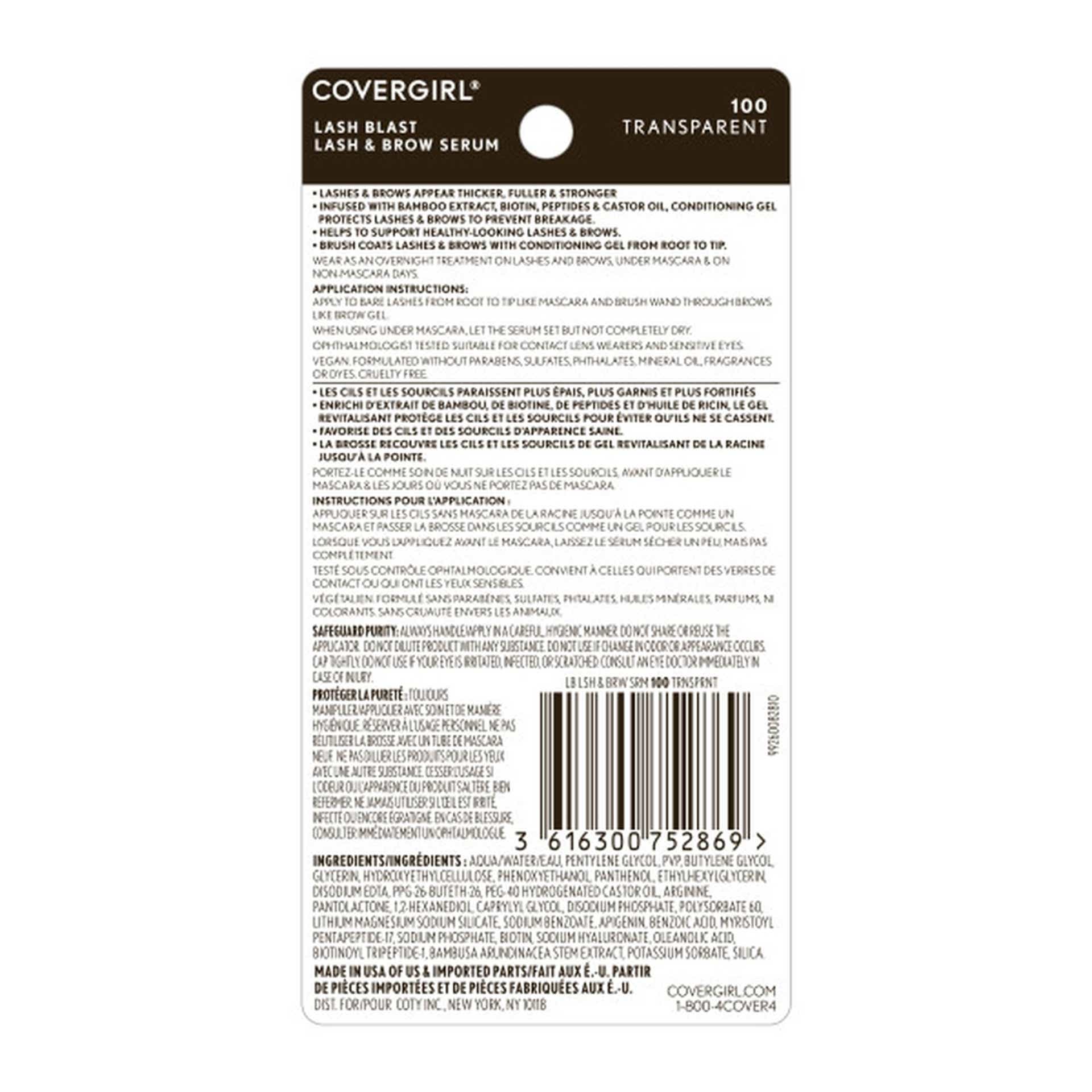 Lash Blast Lash & Brow Serum Back Package