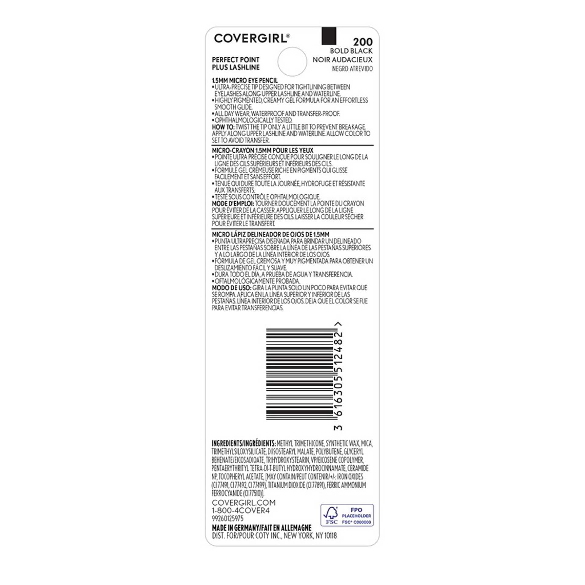 Perfect Point Plus Lashline Micro Eye Pencil Back Package