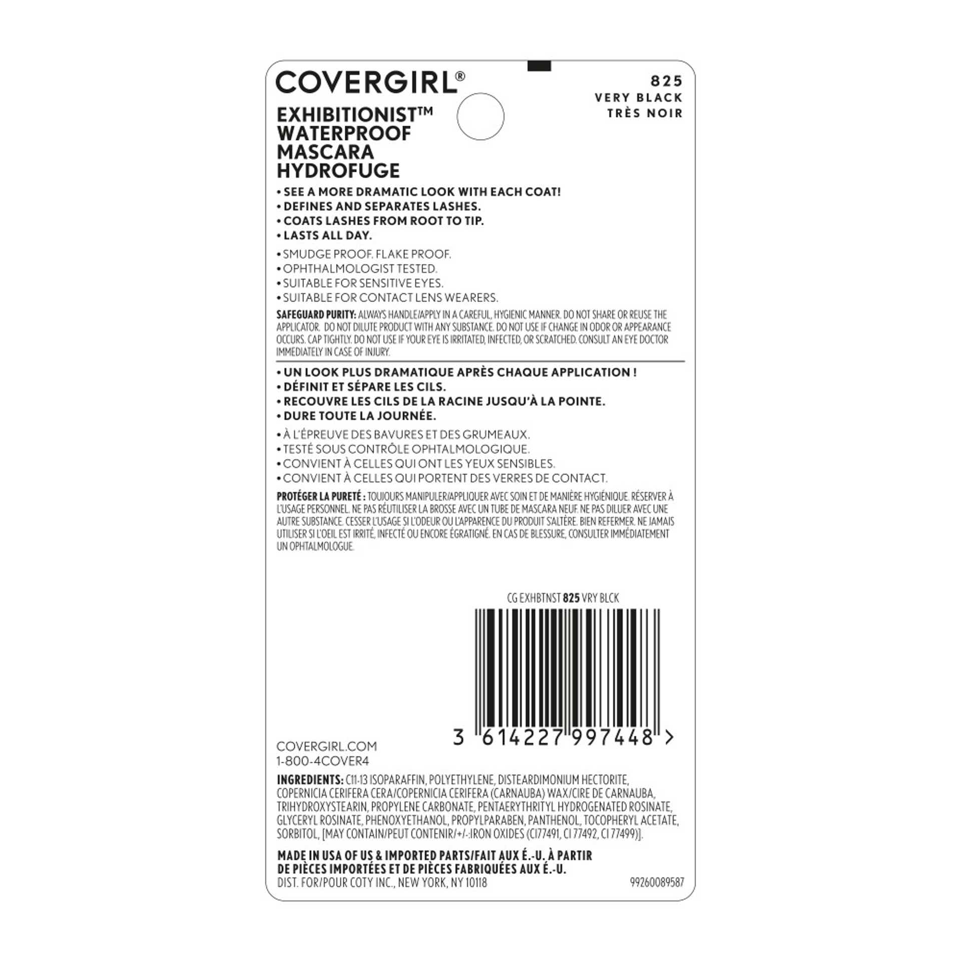 Exhibitionist Waterproof Mascara Back Package