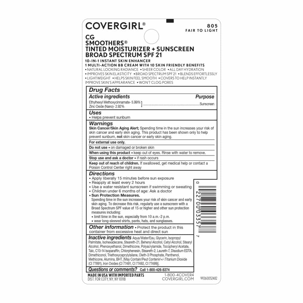 Smoothers BB Cream Back Package