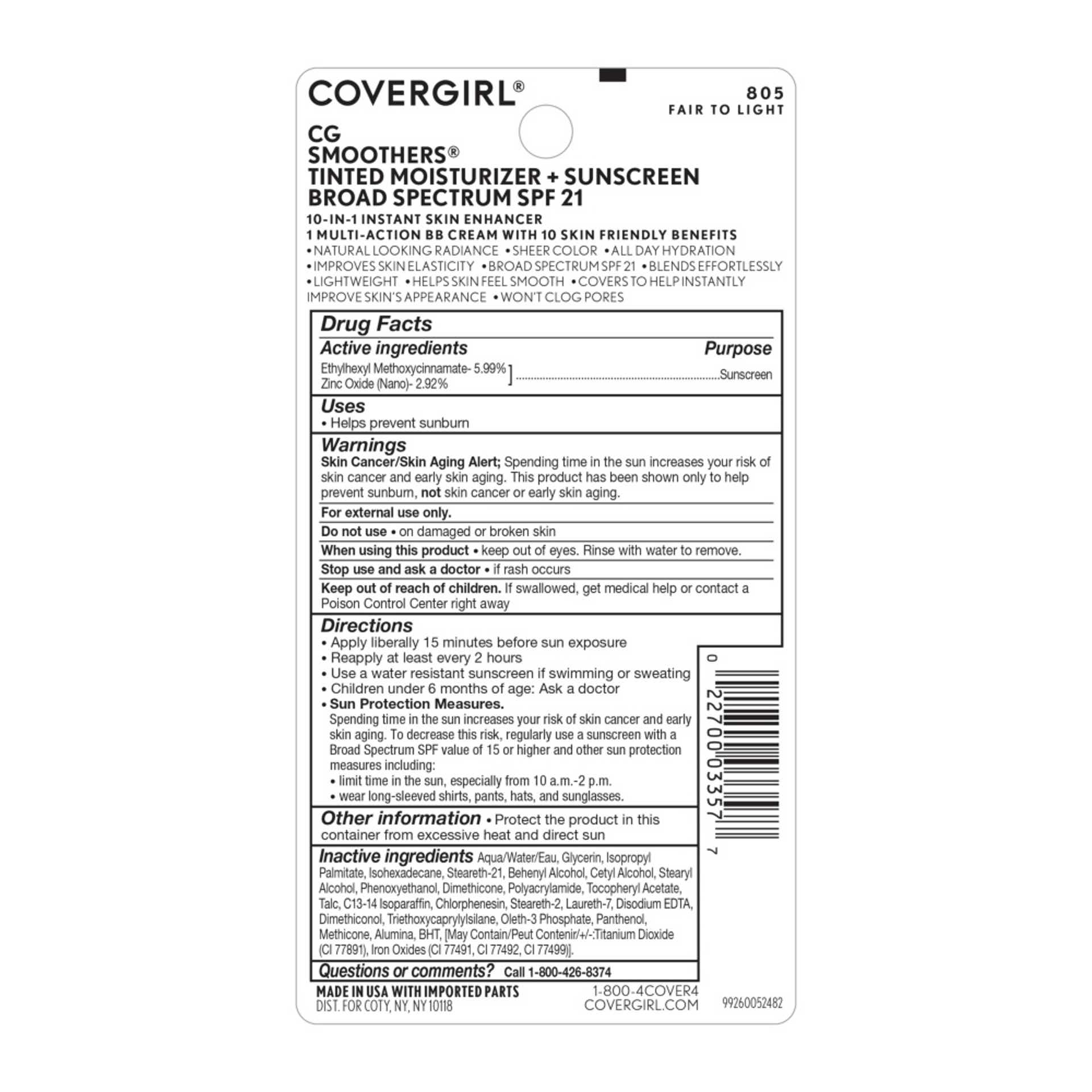 Smoothers BB Cream Back Package