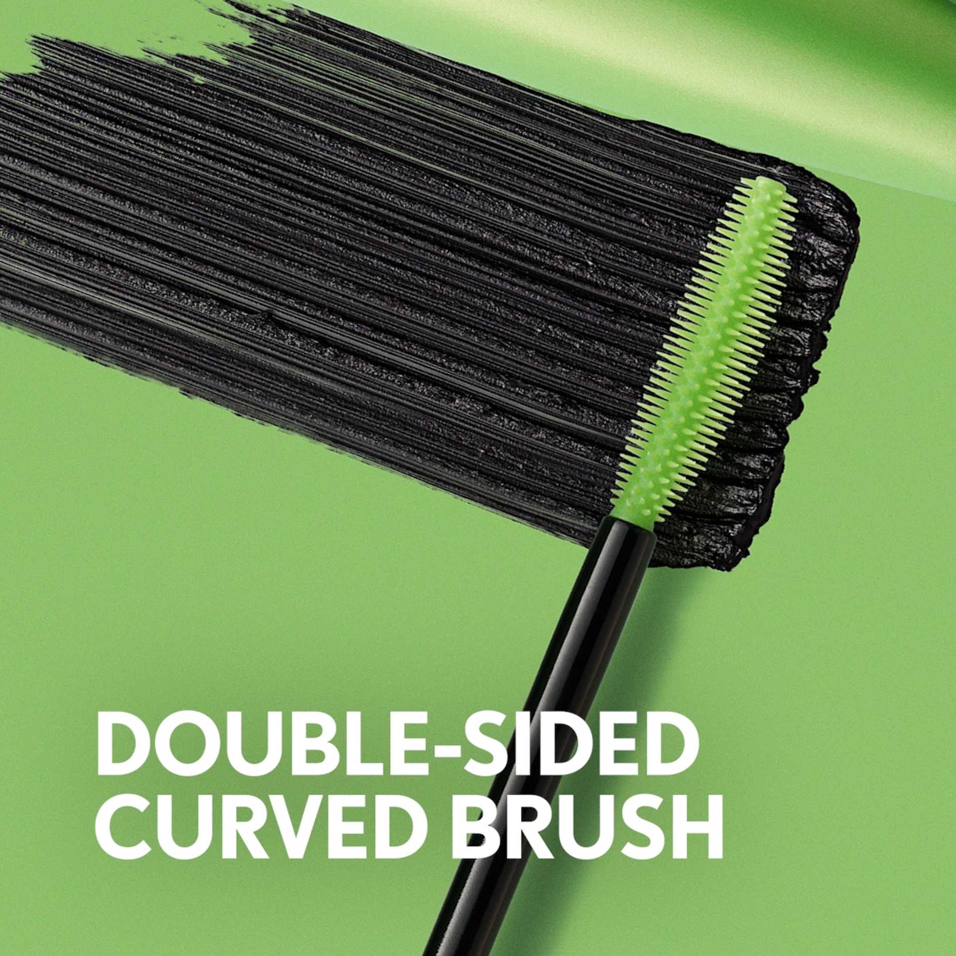 CoverGirl Clump Crusher Water Resistant Mascara with double-sided brush, separates lashes, fine-tooth comb bristles.