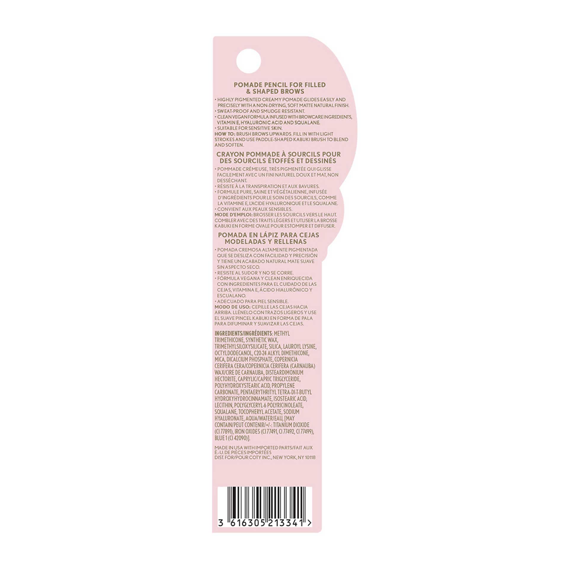 Clean Fresh Brow Filler Pomade Pencil Back Package