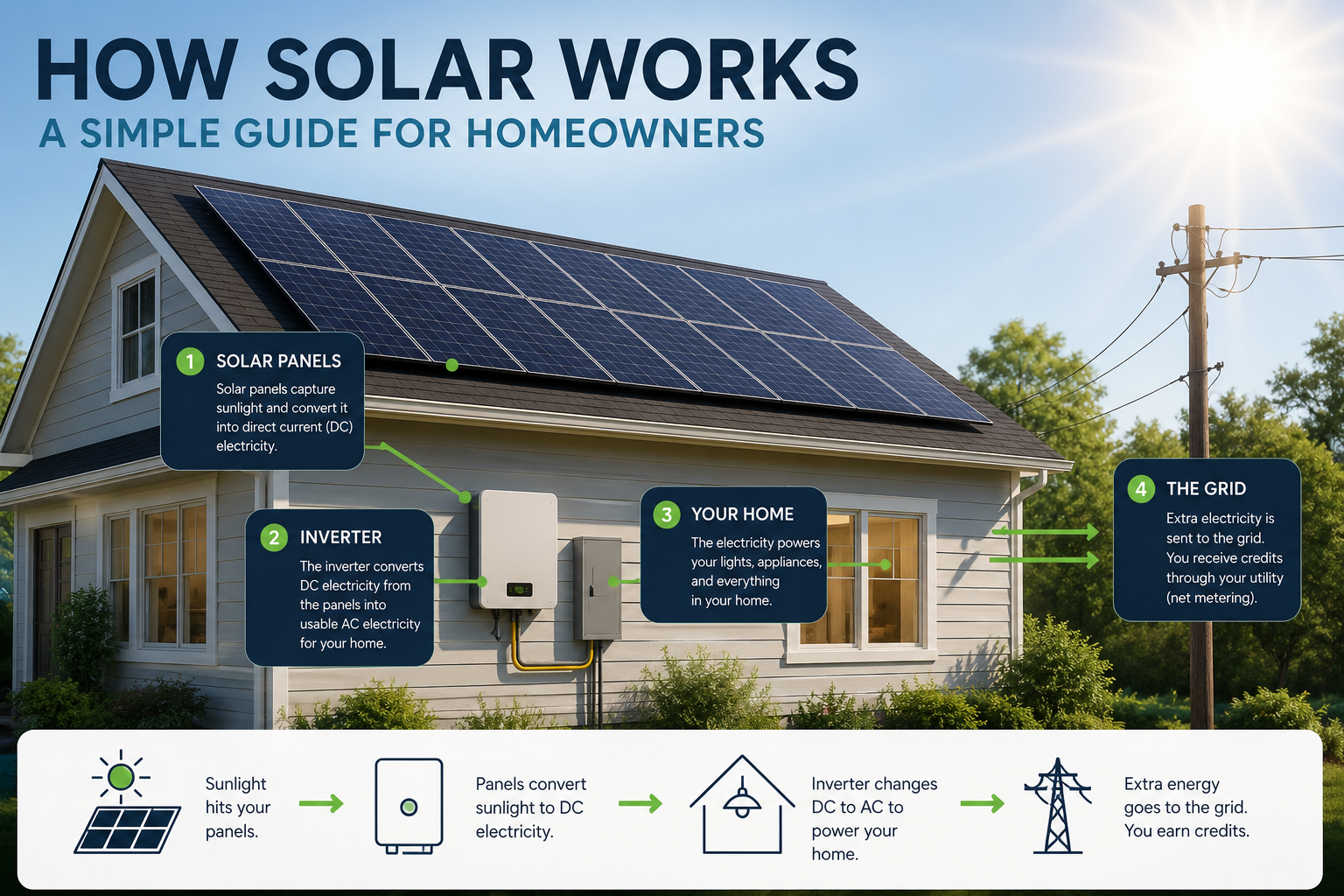 How solar power works at home