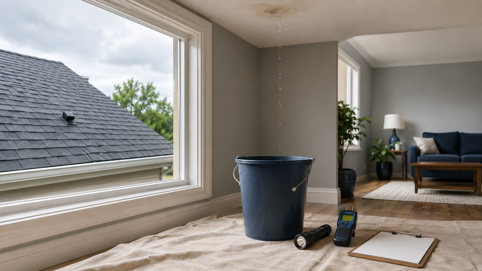 Contained roof leak after rain.png