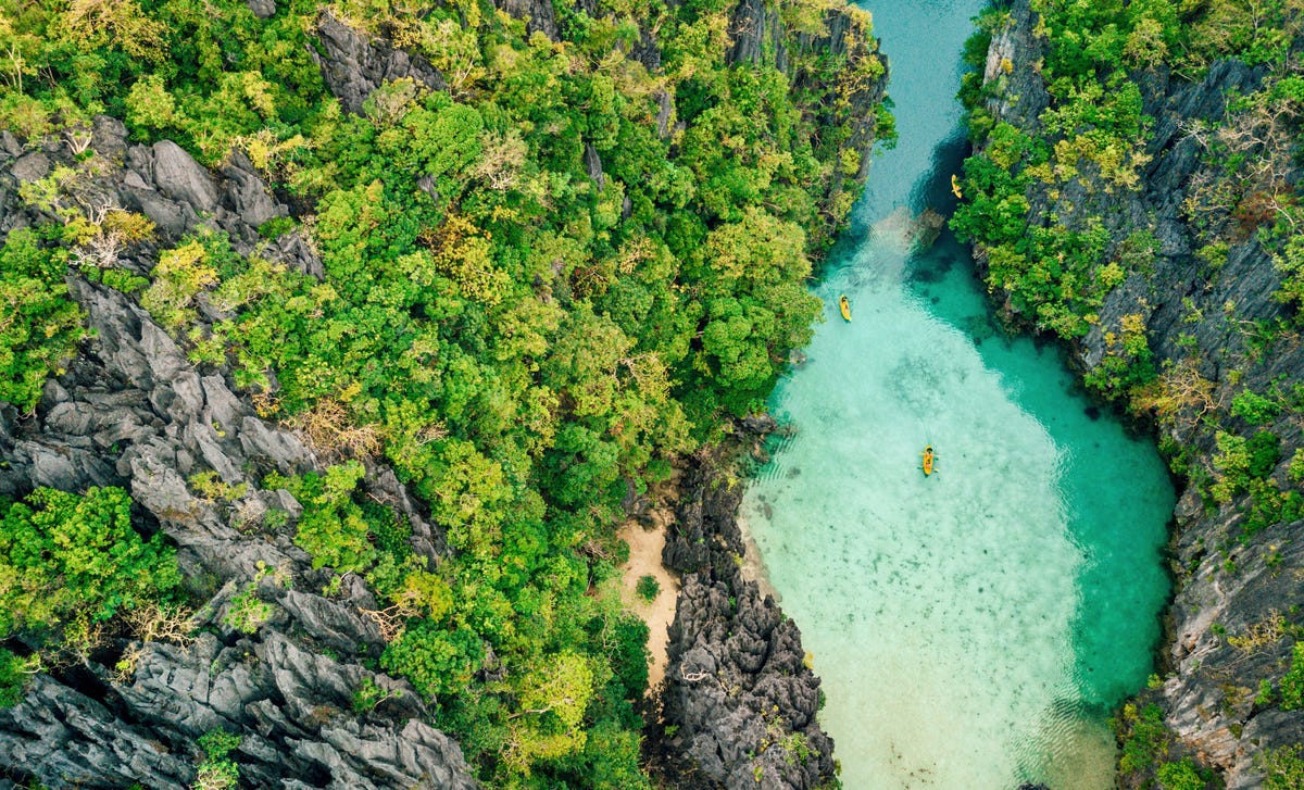 Paisaje verde y rocoso