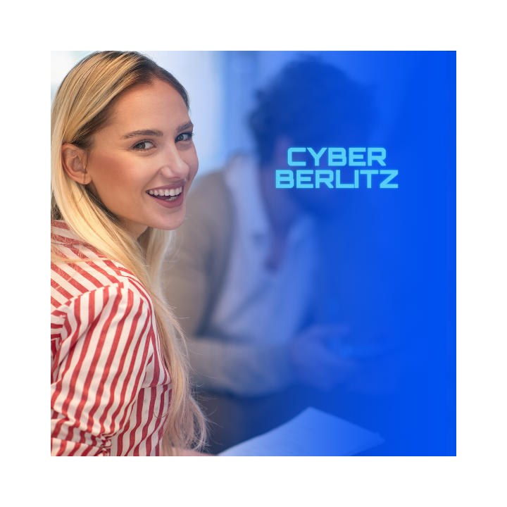 Mujer en clase de inglés grupal presencial