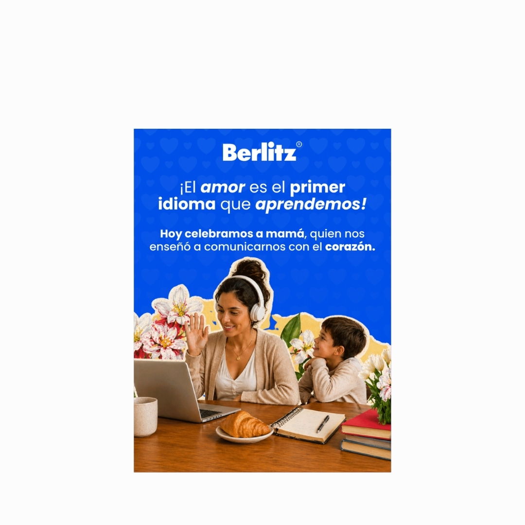 Mujer aprendiendo inglés en linea por el día de las madres