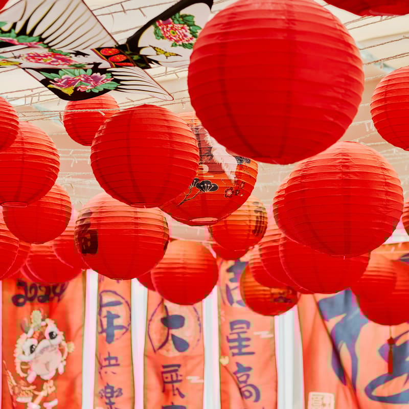 Lámparas rojas para el Año Nuevo Chino.
