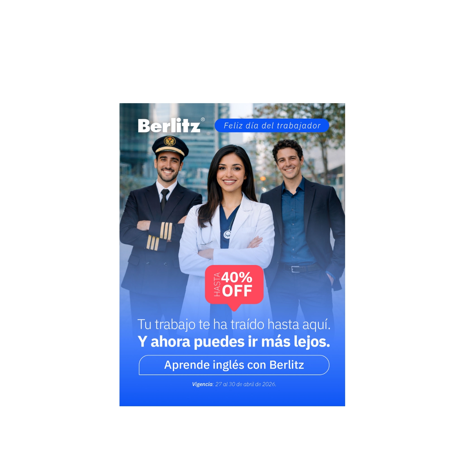 Trabajadores aprendiendo ingles con Berlitz