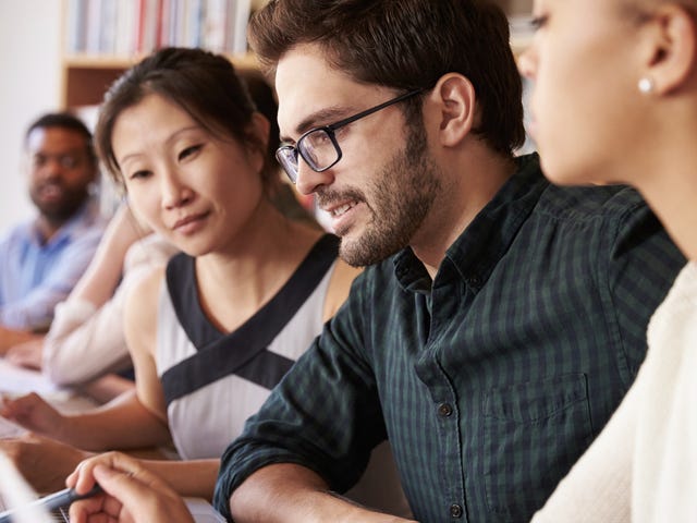 Estudiantes en clases de idiomas para empresas