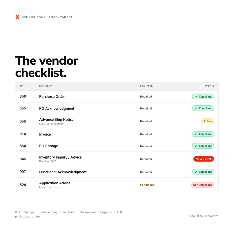 Target Vendor Identification Target EDI Requirements: Complete Vendor Compliance Guide (2026)