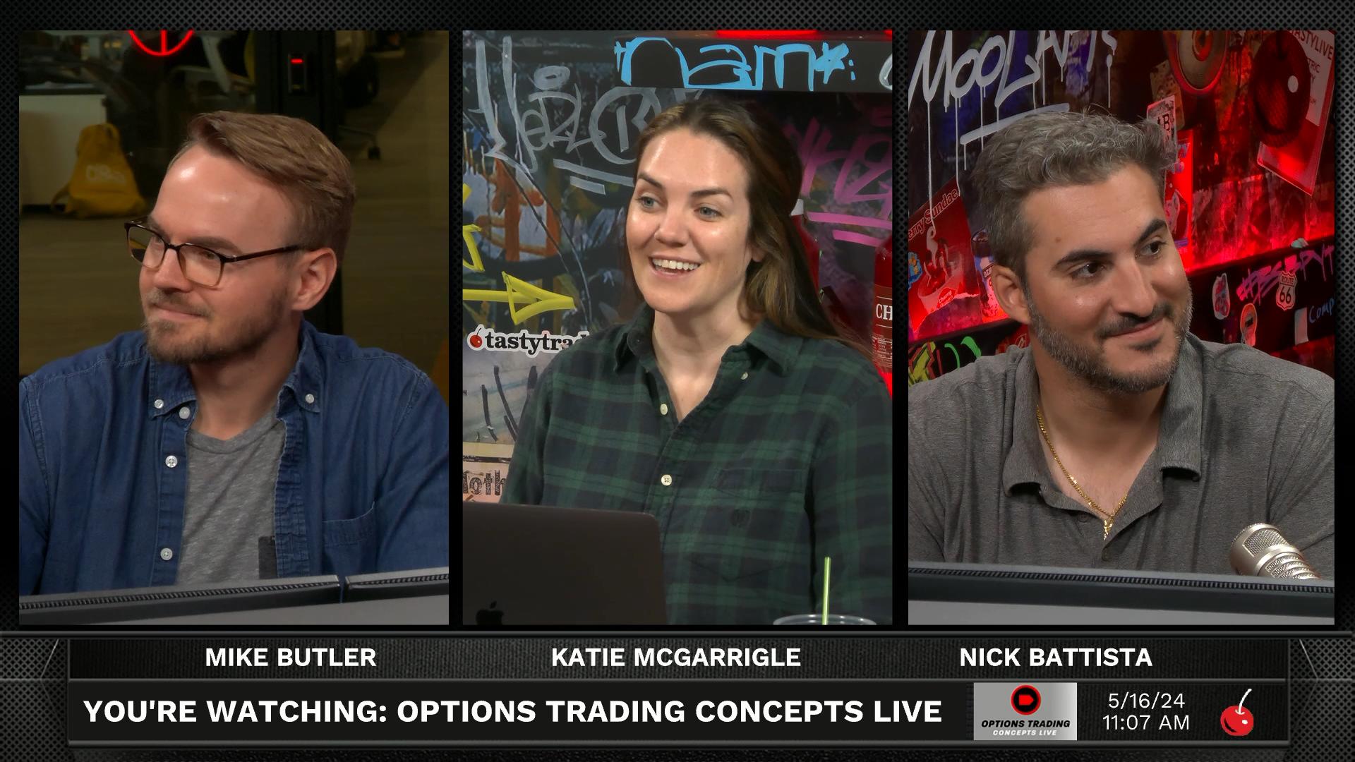Options Trading Concepts Live - May 16, 2024 - Three Trade Ideas May 16th Episode cover