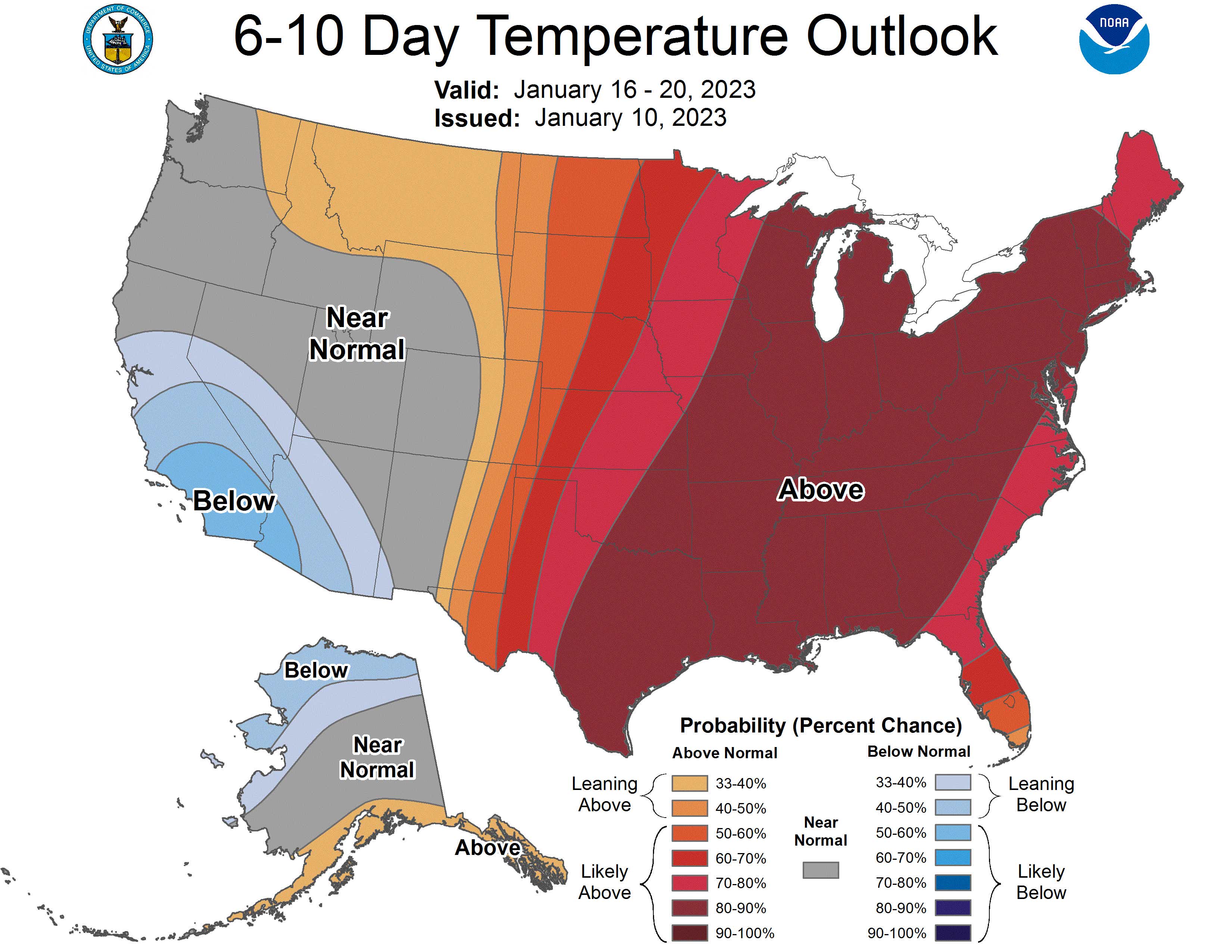 Temperature probability 6-10 day temperature outlook