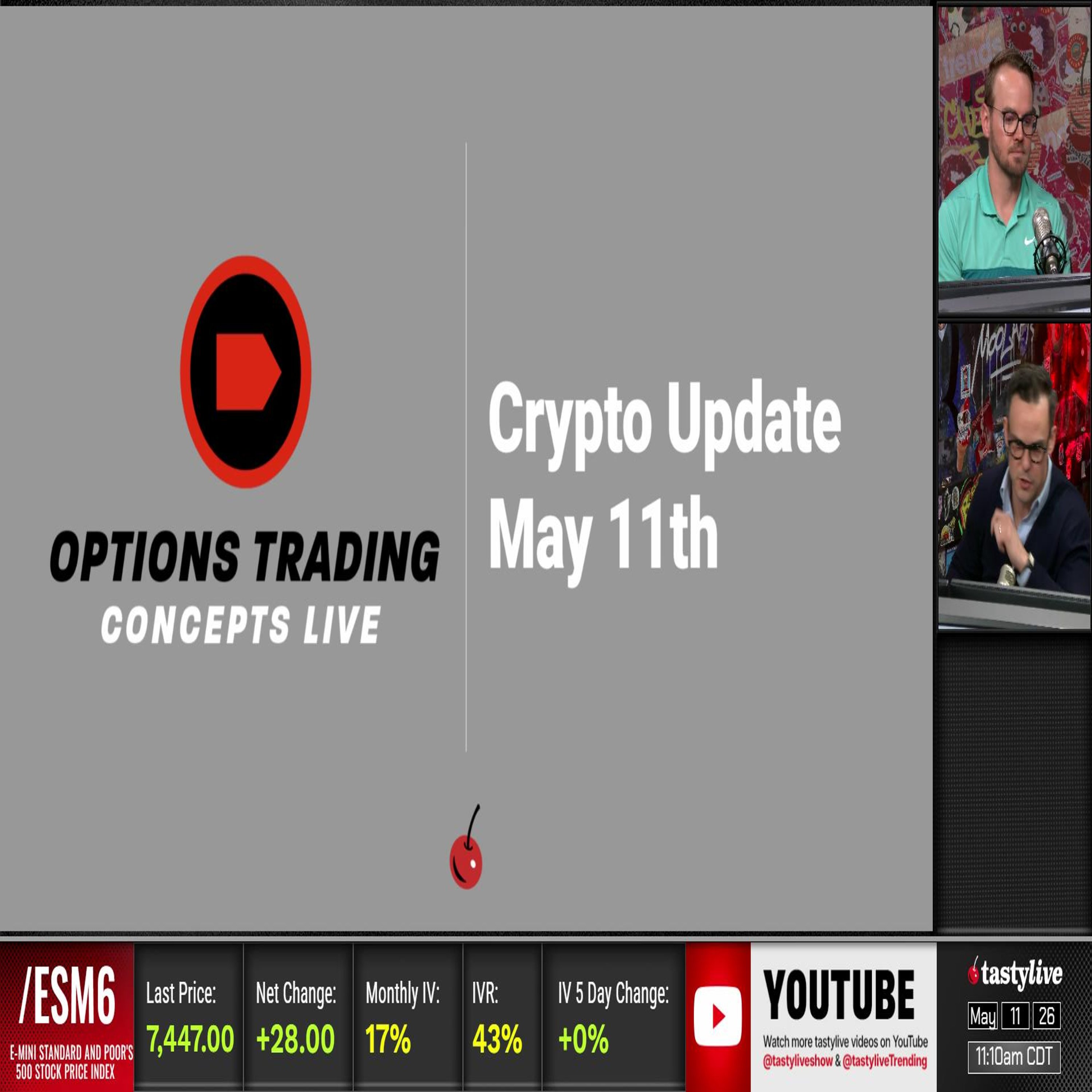 Options Trading Concepts Live - May 11, 2026 - Crypto Update May 11th